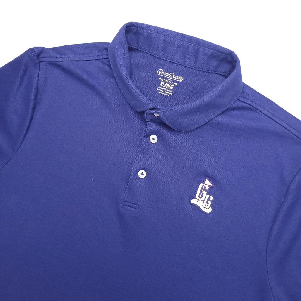 Good Good Polo Shirt Mens XL Blue Fighting For Par Golf Cotton Blend Jersey Top